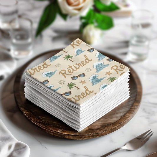 Retired Celebration Party Decorative Napkins