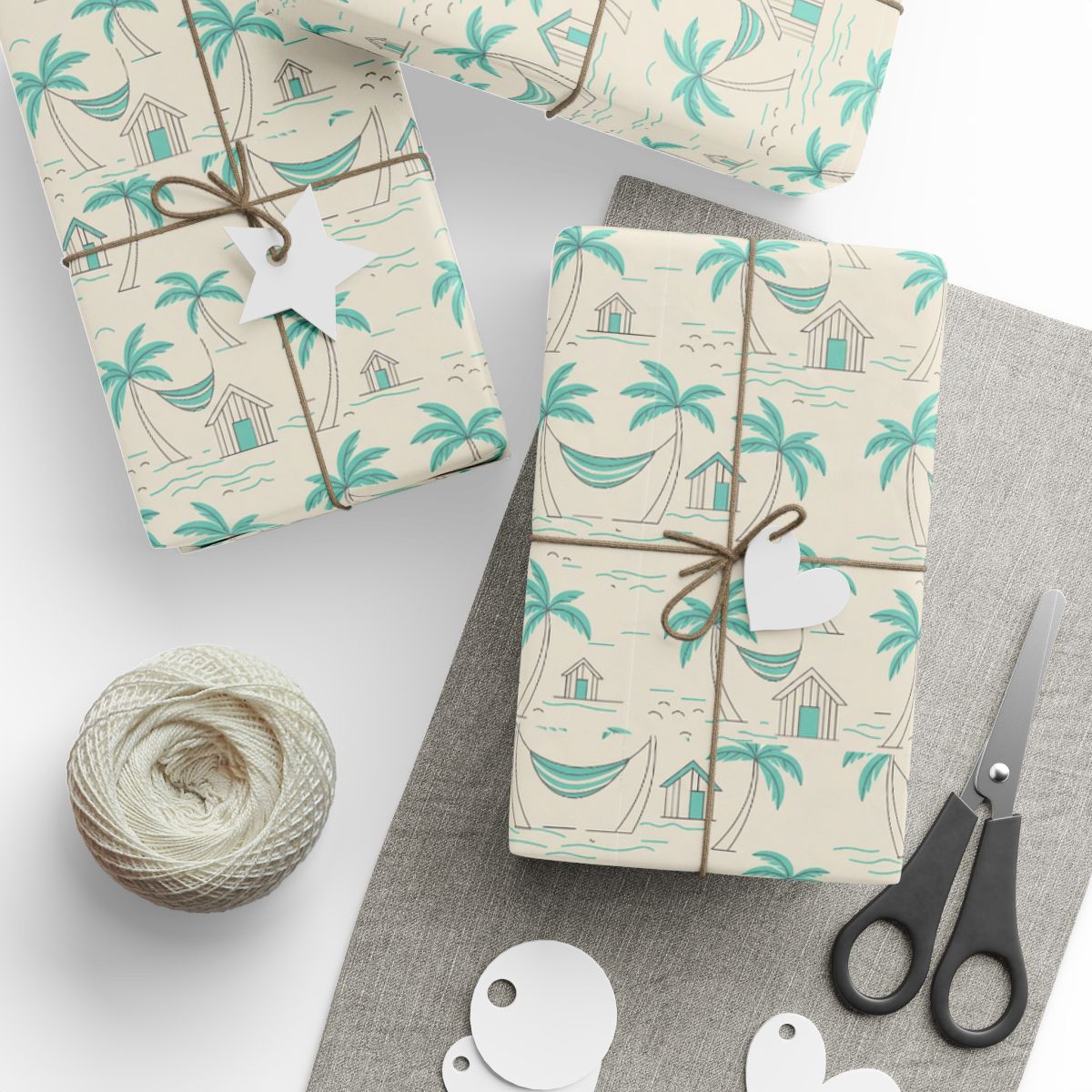 Palm Tree Cottage Design Wrapping Paper product