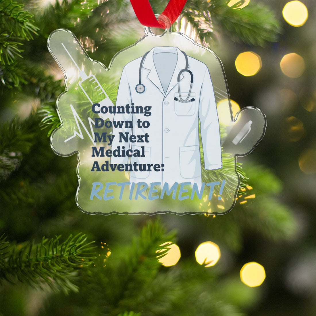 Counting Down Next Medical Adventure Retirement! | Custom Cur Ornaments - Retiree Gifts Retirement Party
