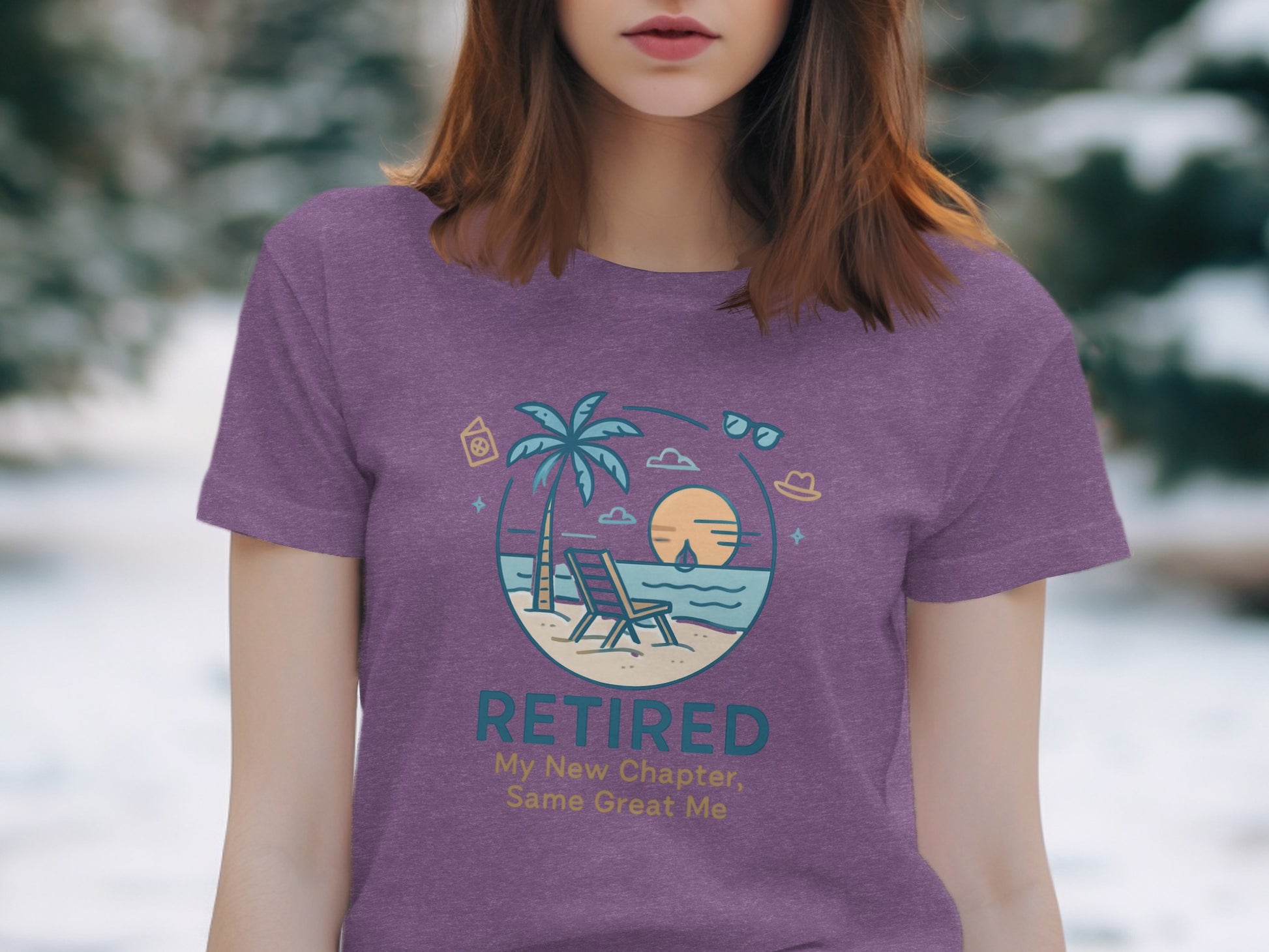 RETIRED My New Chapter Same Great Me | Dark Heather Color Bella T-Shirts - Retiree Gifts Retirement Party