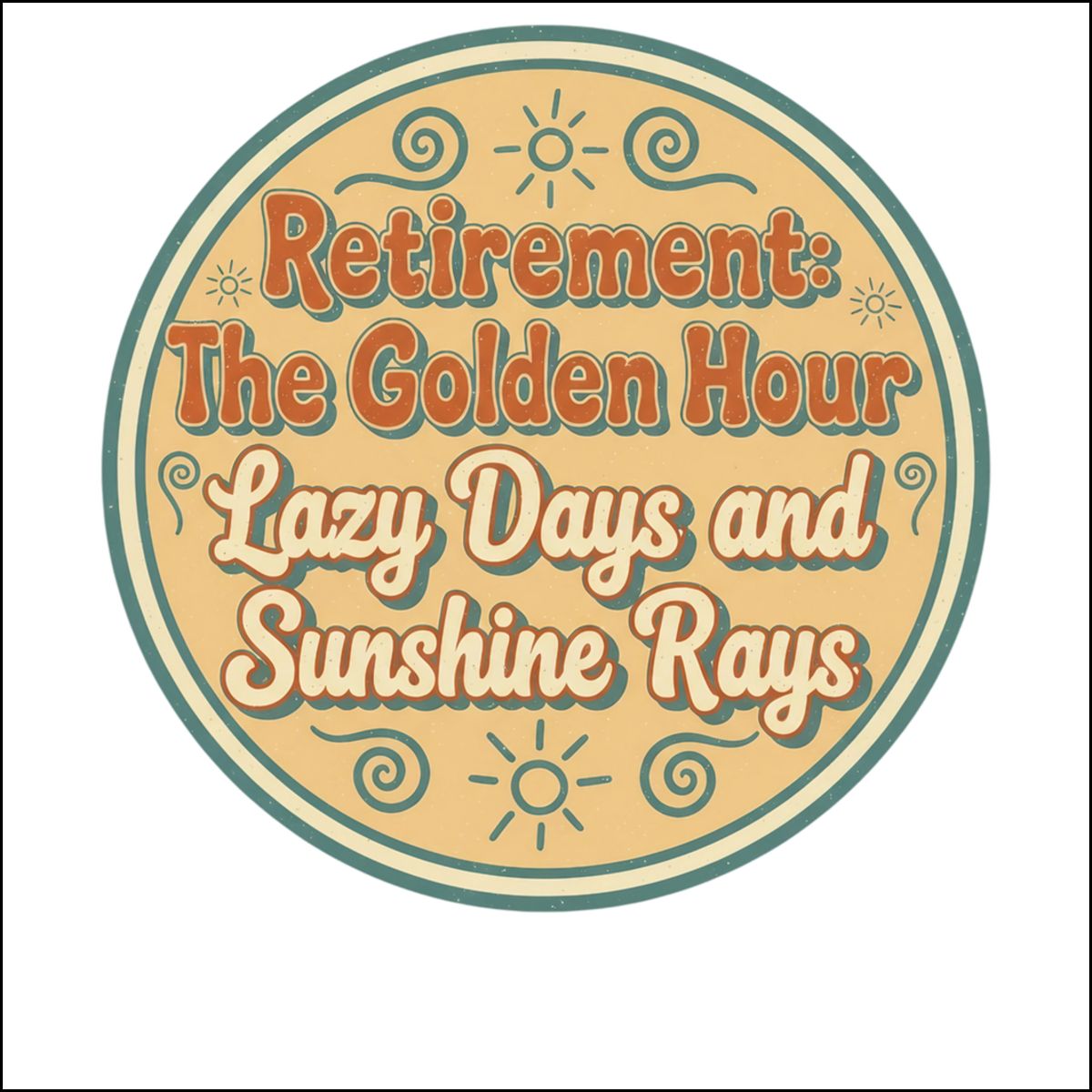 Retirement Golden Hour Lazy Days Sunshine Rays | Custom Cur Ornaments - Retiree Gifts Retirement Party