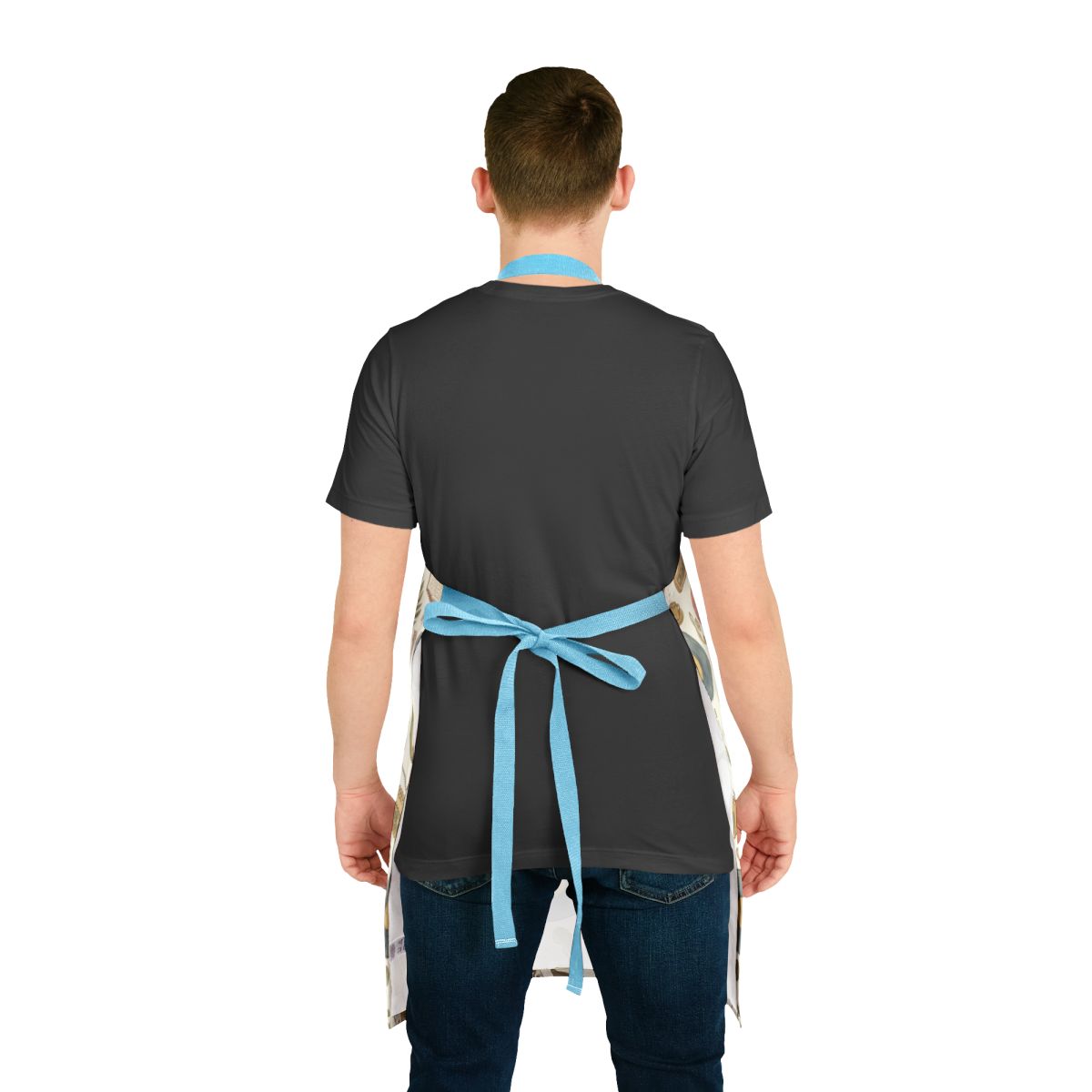 Stylish Unisex Apron with Blue Ties for Kitchen Cooking