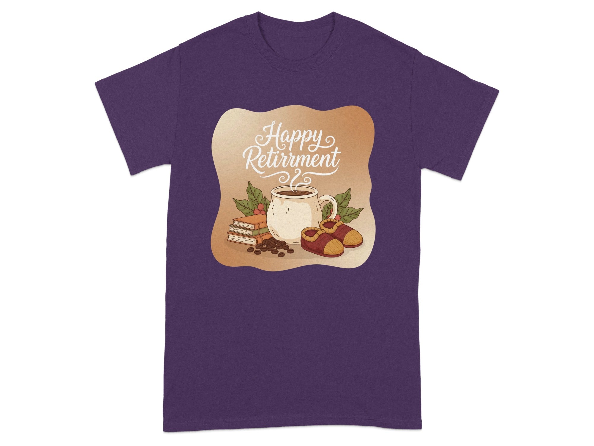 Happy Retirement Coffee and Books Graphic T-Shirt