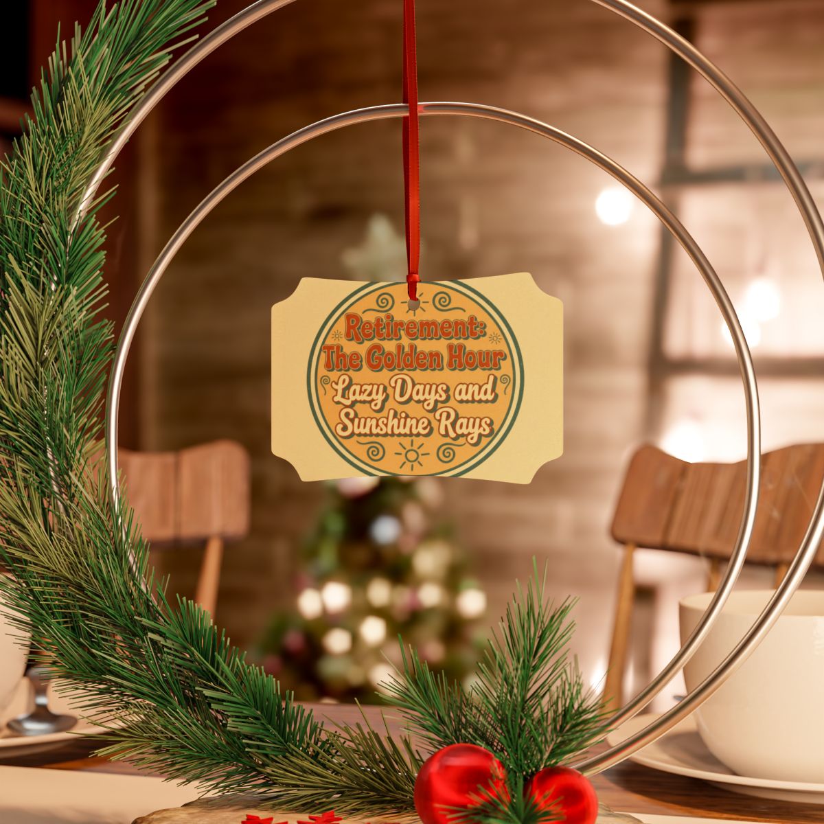 Retirement Golden Hour Lazy Days Sunshine Rays | Custom Cur Ornaments - Retiree Gifts Retirement Party