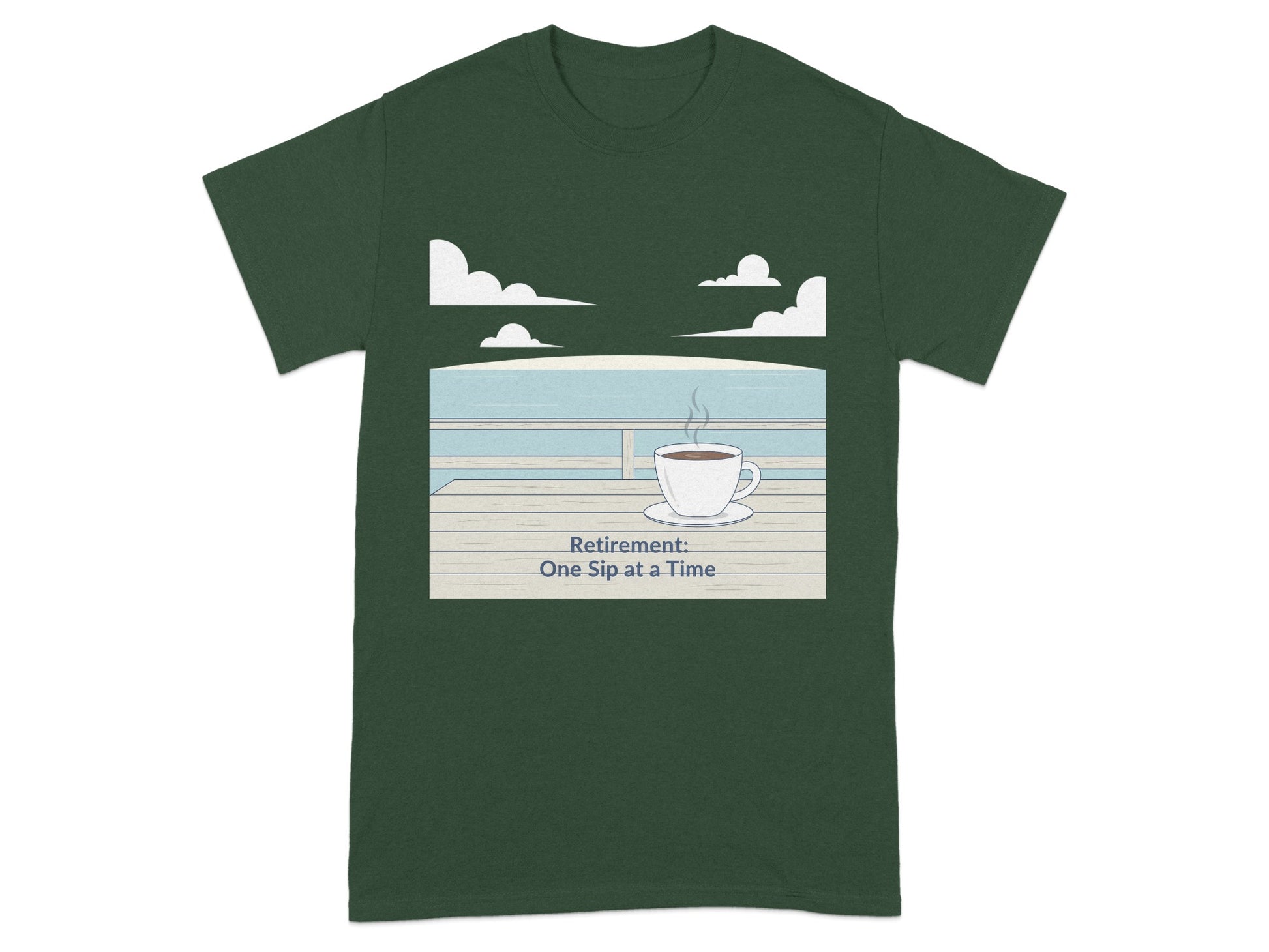 Retirement One Sip at a Time Scenic Coffee Shirt