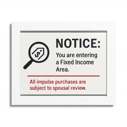 Fixed Income Area Impulse Purchases Spousal Review Framed Art Posters - Retiree Gifts Retirement Party