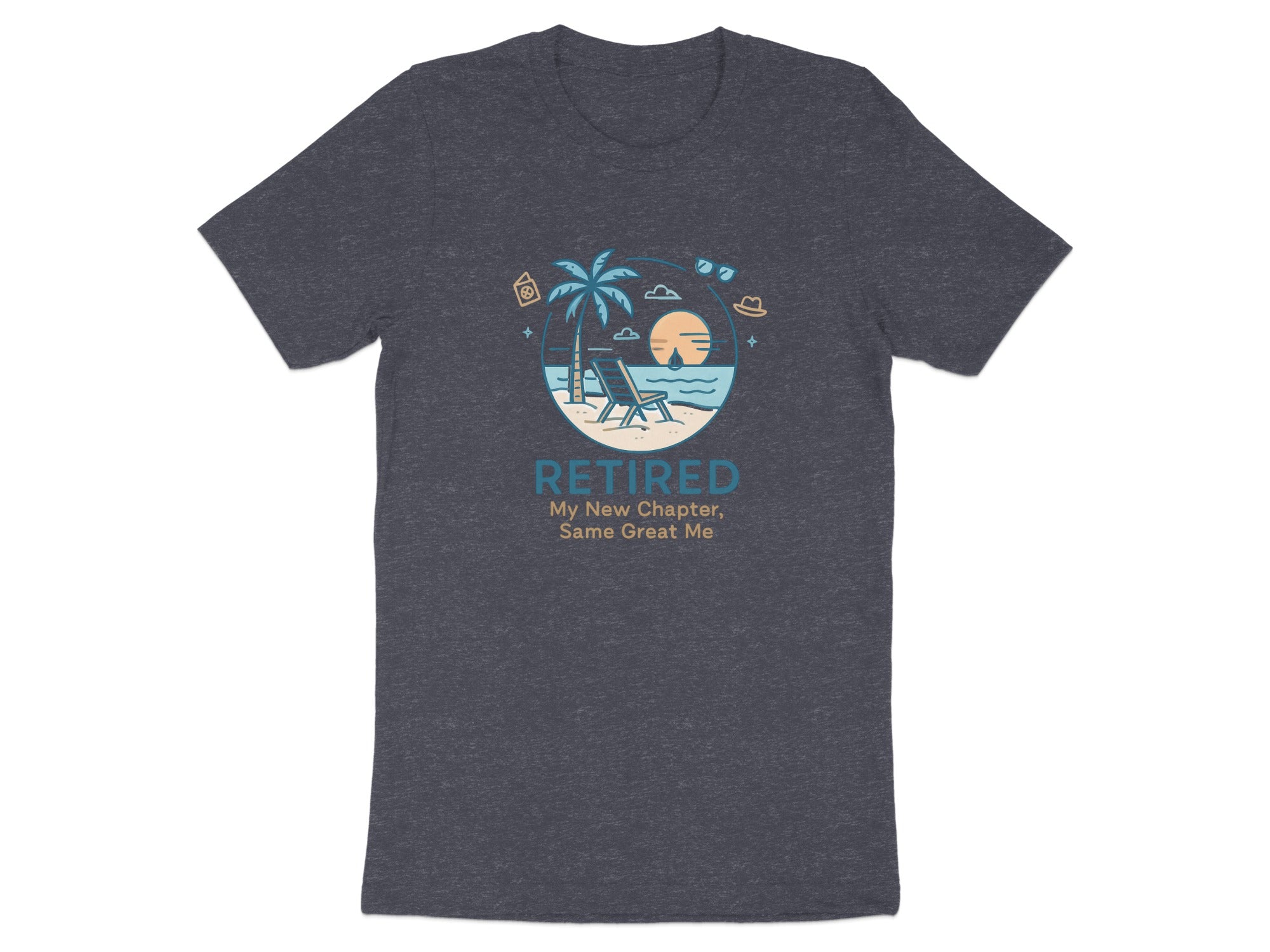 RETIRED My New Chapter Same Great Me | Dark Heather Color Bella T-Shirts - Retiree Gifts Retirement Party