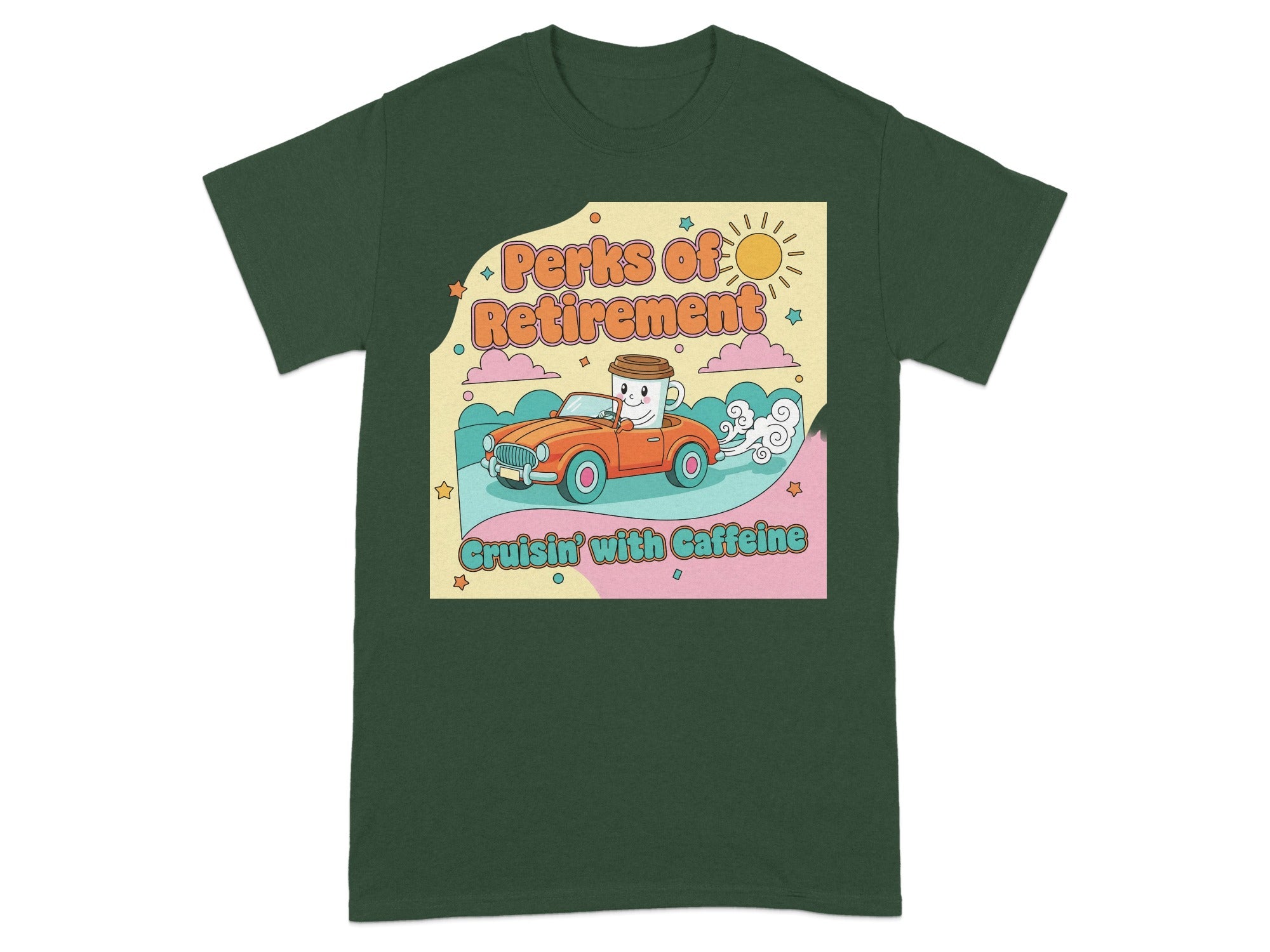 Perks of Retirement Cruisin' with Caffeine T-Shirt