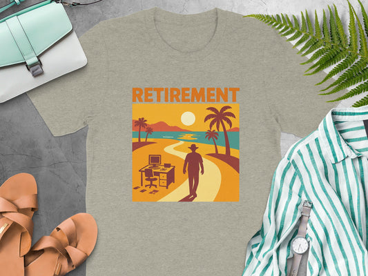 Retirement Graphic Design | A New Path Beckons | Soft Color Bella T-Shirts - Retiree Gifts Retirement Party