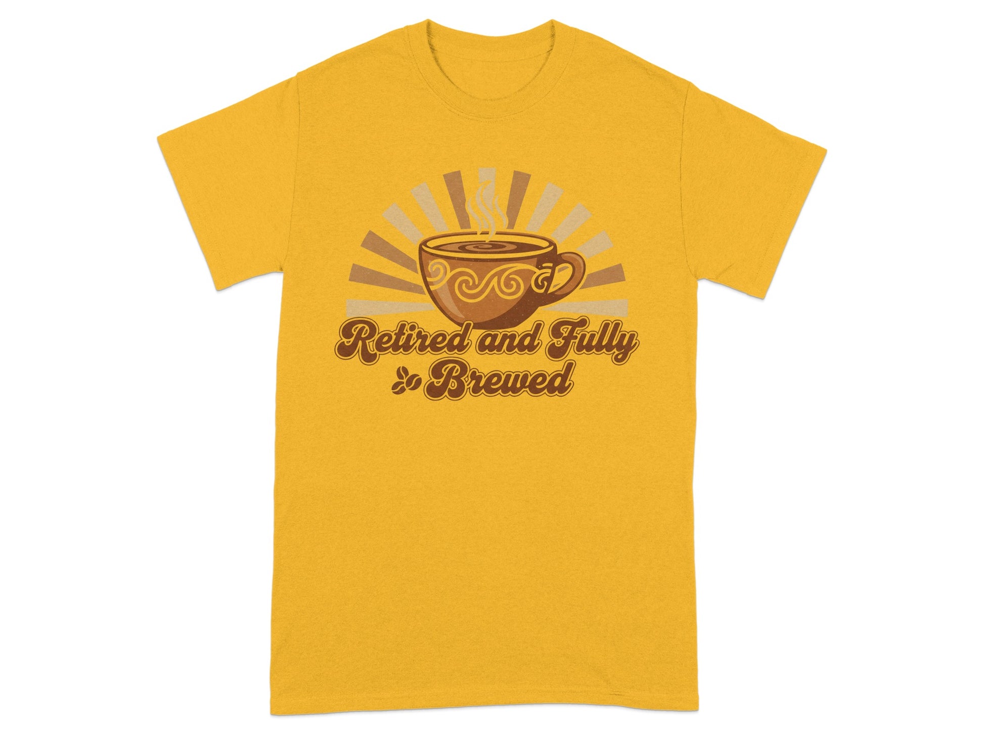 Retired and Fully Brewed Sunburst Print T-Shirt