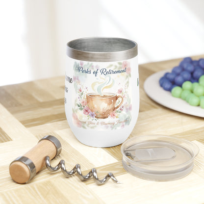 Perks of Retirement Insulated Coffee Mug with Lid