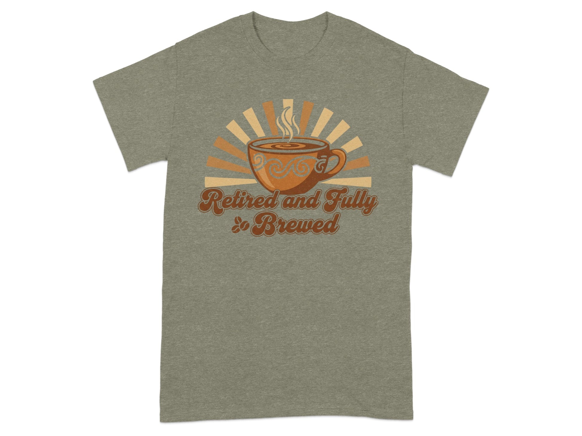 Retired and Fully Brewed Graphic Humor Tee