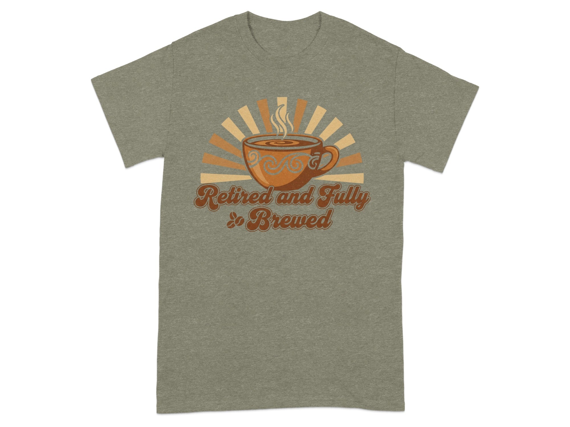 Retired and Fully Brewed Graphic Humor Tee