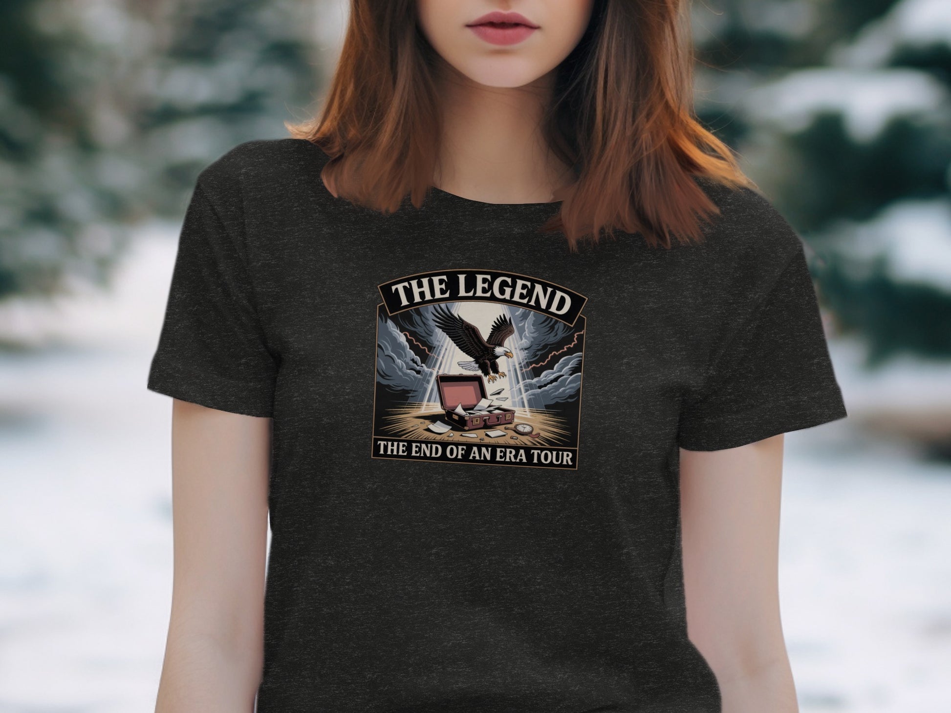 The Legend The End of An Era Tour | Dark Heaterh Color Bella T-Shirts - Retiree Gifts Retirement Party