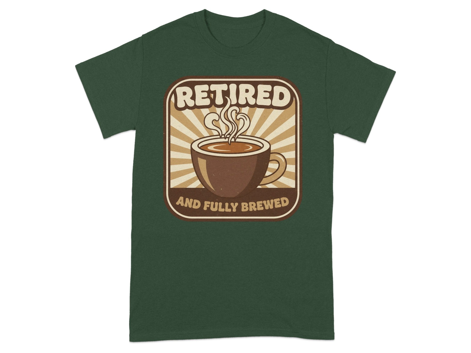 Retired and Fully Brewed Graphic T-Shirt for Coffee Lovers
