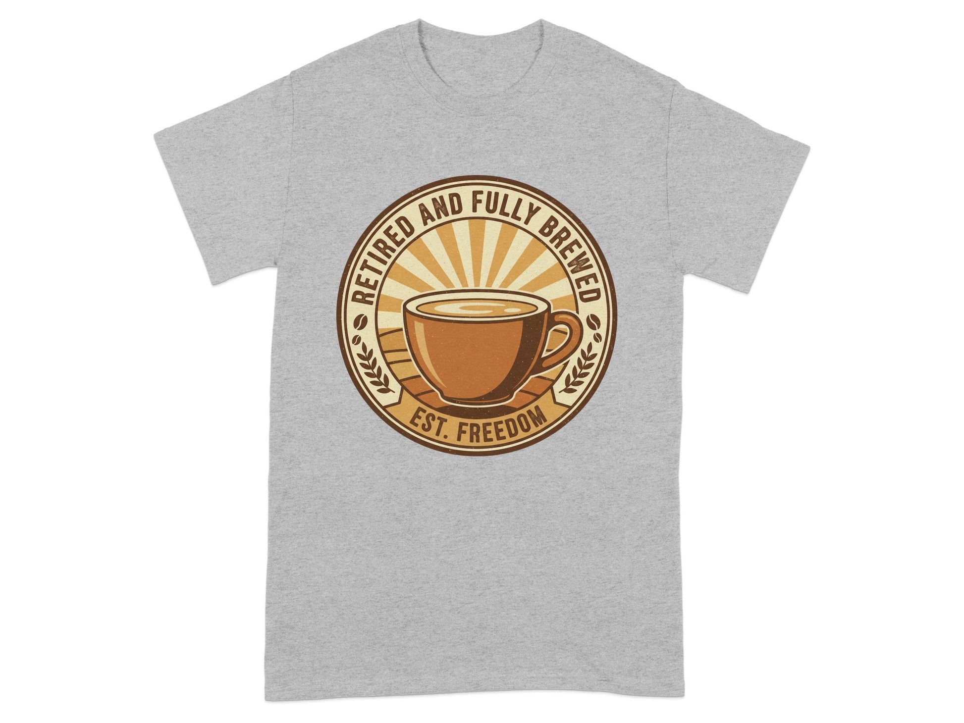Retired and Fully Brewed Coffee Design T-shirt