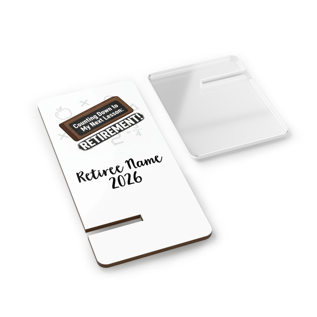 Counting Down to My Next Lesson Retirement | Retirement | Celebrate their career with this custom Personalized Phone Stand or Phone Charger - Retiree Gifts Retirement Party