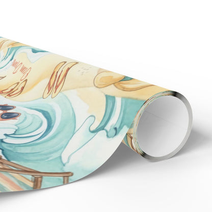 Abstract Nautical On Beach Artwork Wallpaper Roll