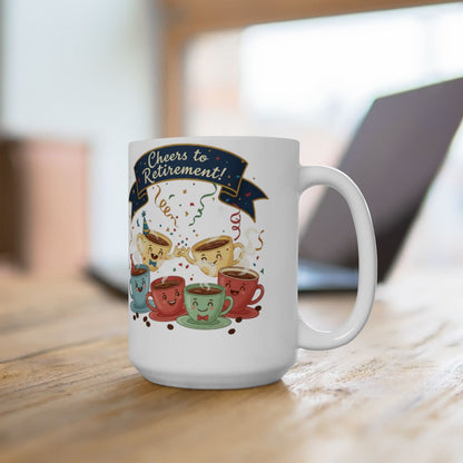 Cheers to Retirement Coffee Mug with Colorful Design