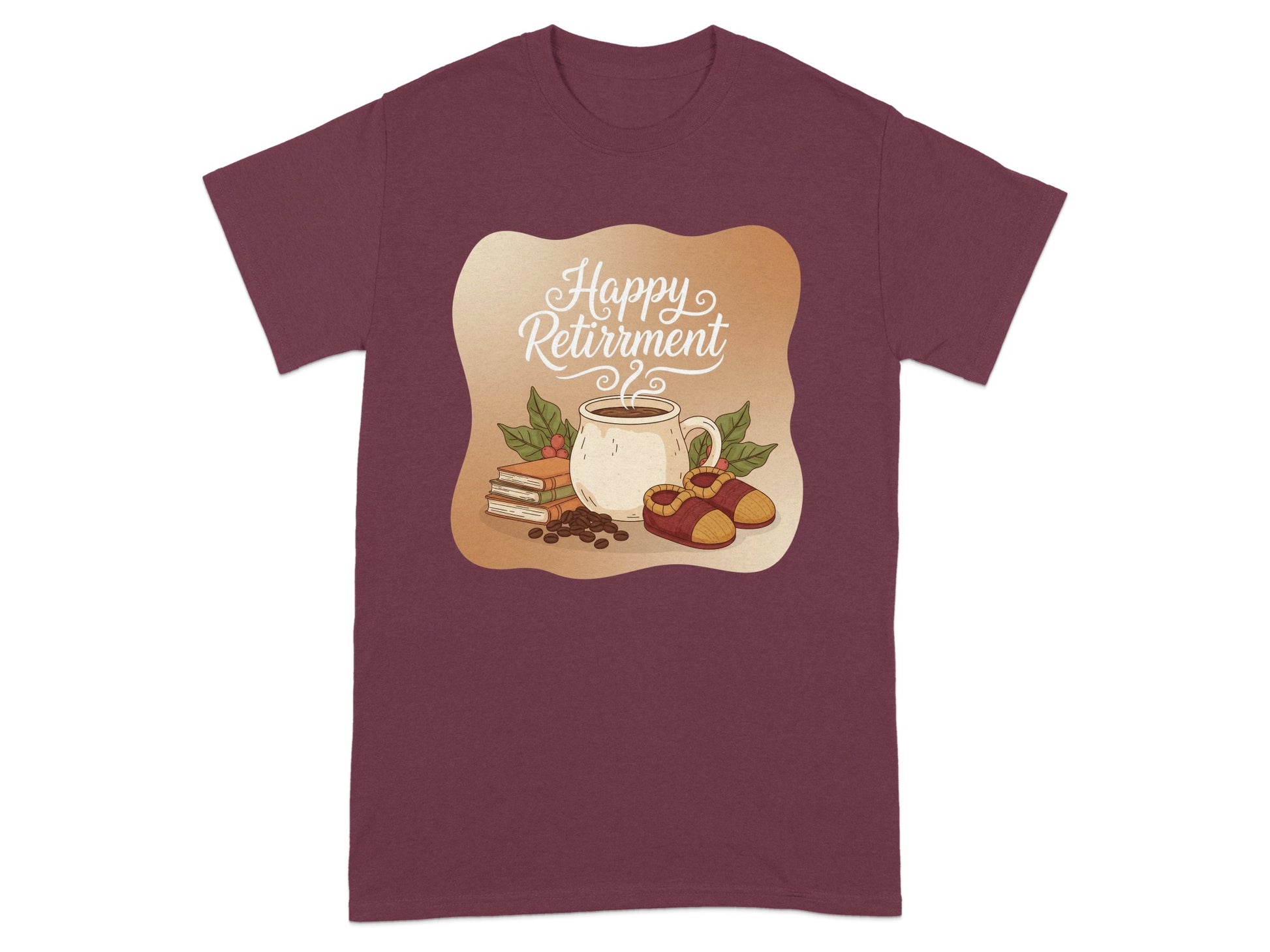 Happy Retirement Coffee and Books Graphic T-shirt