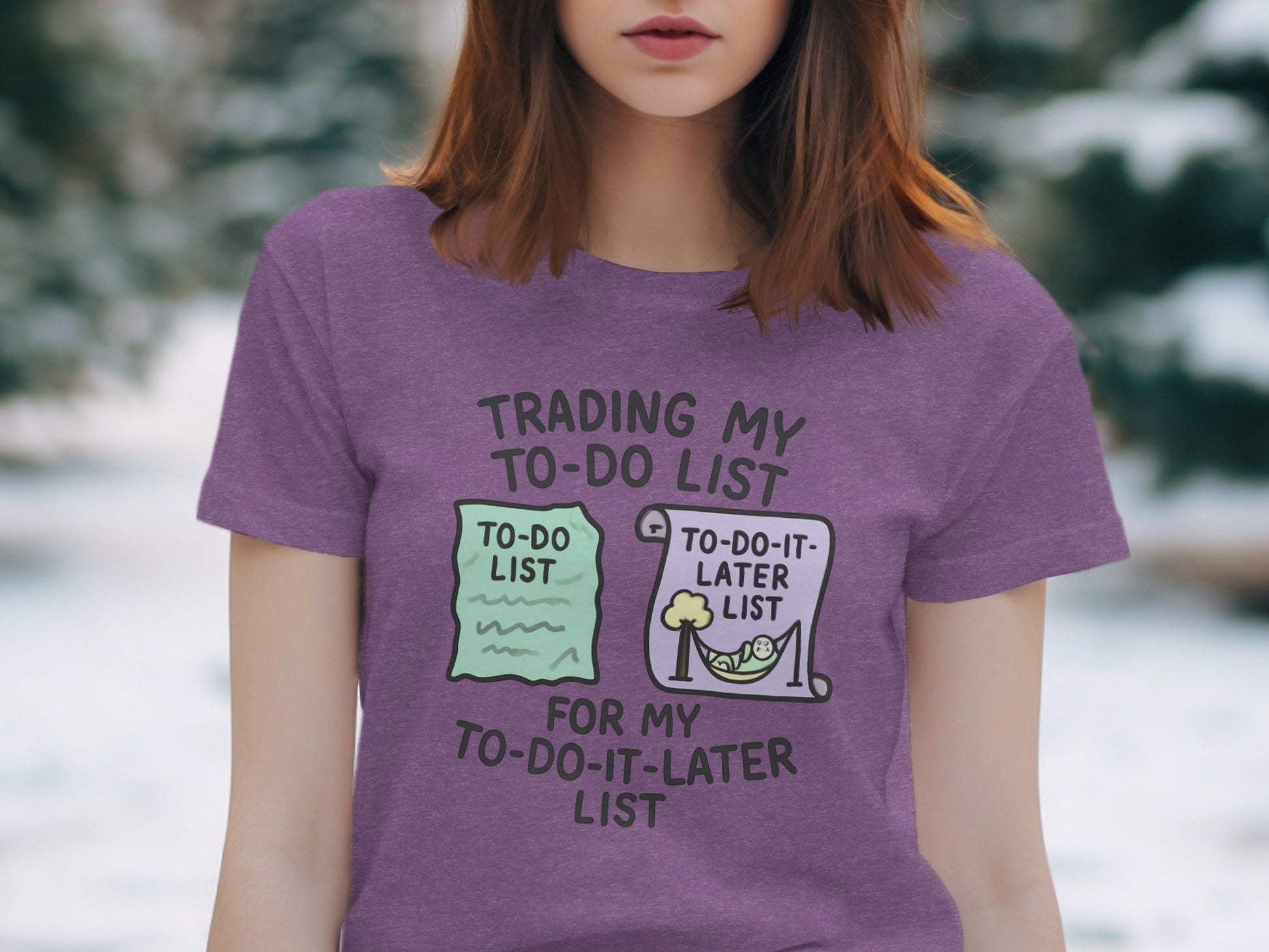 Trading My To-Do List for my To-Do-It-Later List | Dark Heather Color Bella T-Shirts - Retiree Gifts Retirement Party