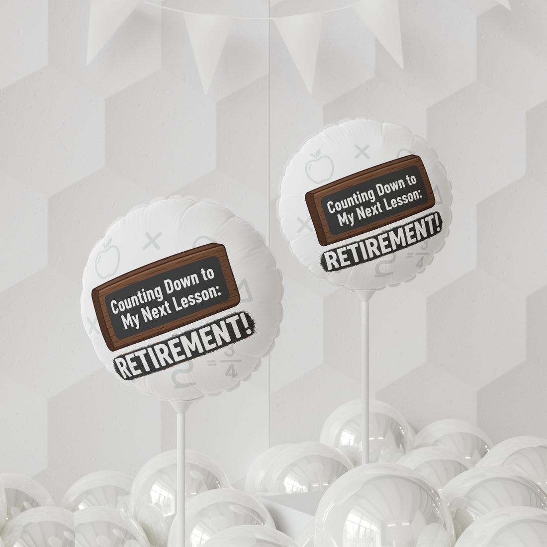 Counting Down to My Next Lesson Retirement | Retirement! | Delightful 11in or 22in Mylar Ballon - Retiree Gifts Retirement Party