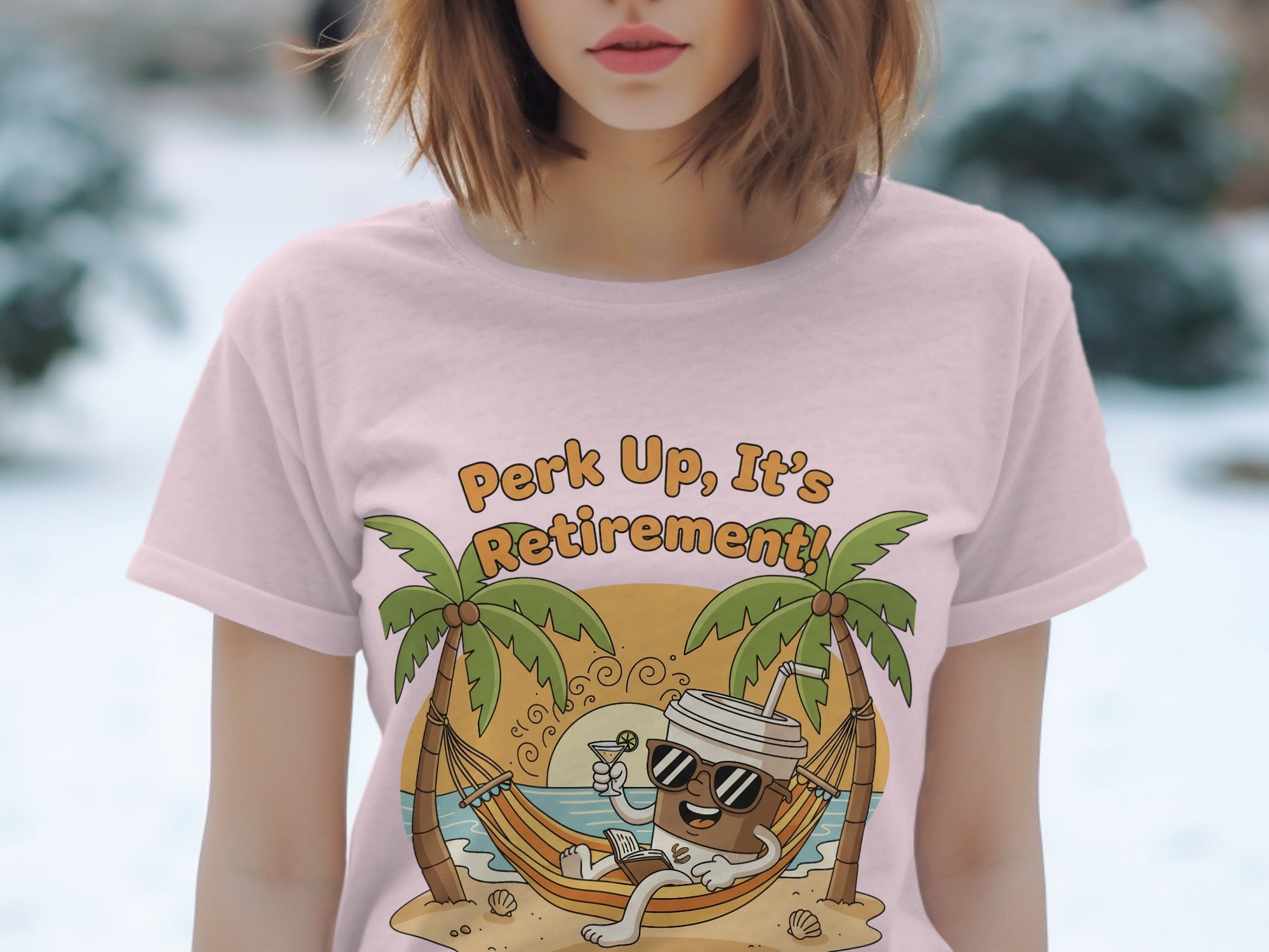 Perk Up It's Retirement Graphic Tee for Beach Lovers