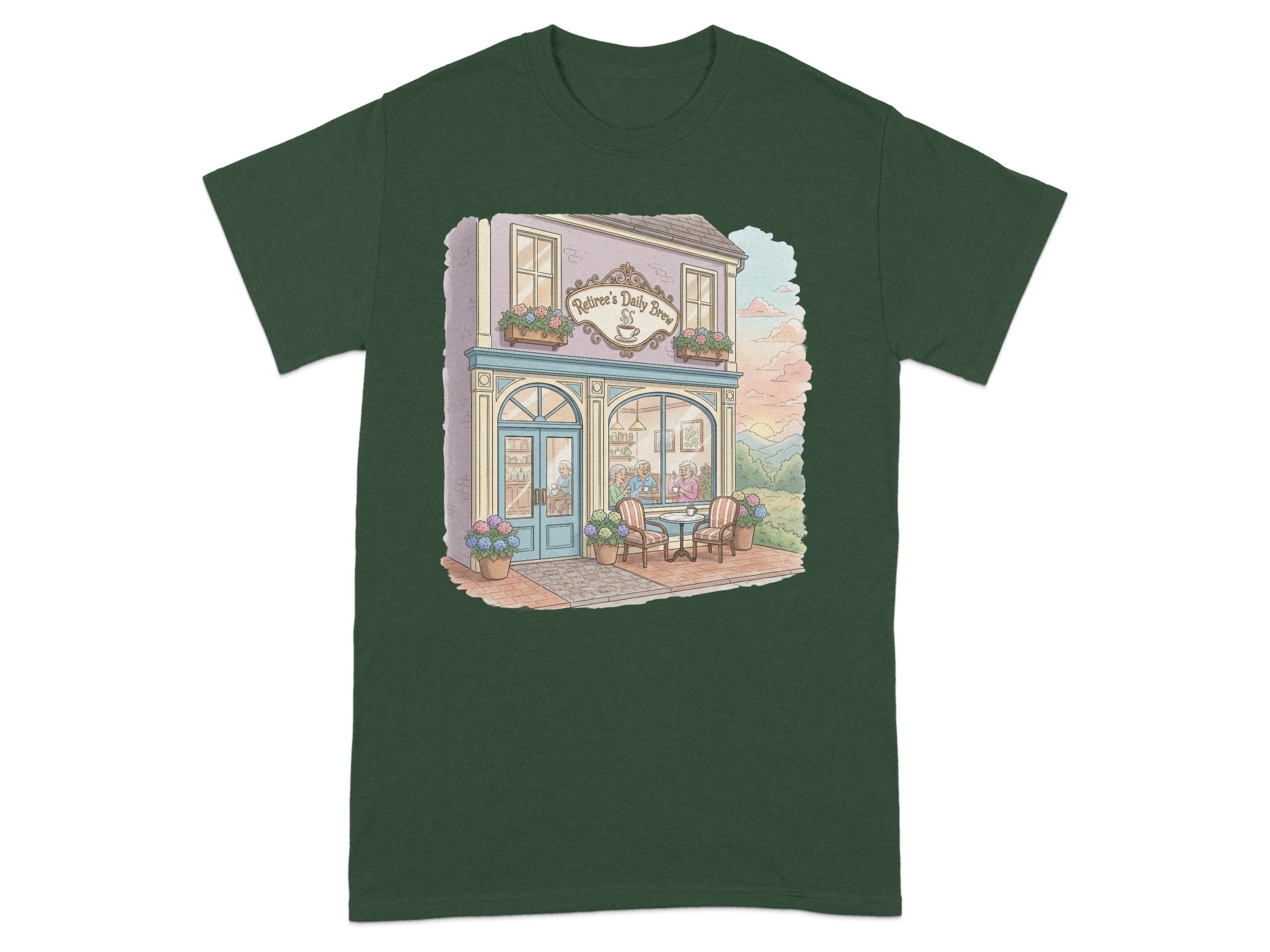 Cozy Café Artwork Graphic T-shirt Design