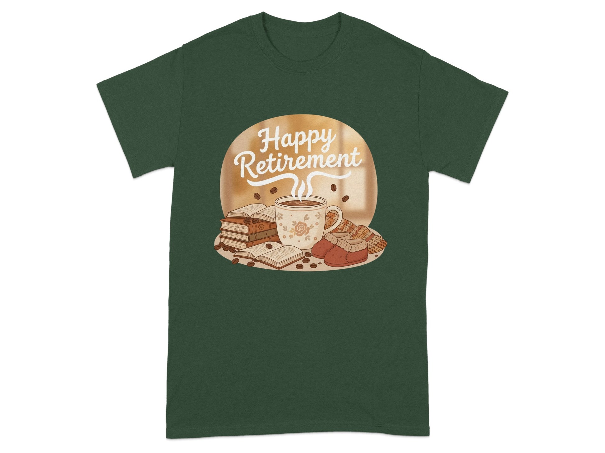 Happy Retirement Coffee and Books Graphic T-Shirt