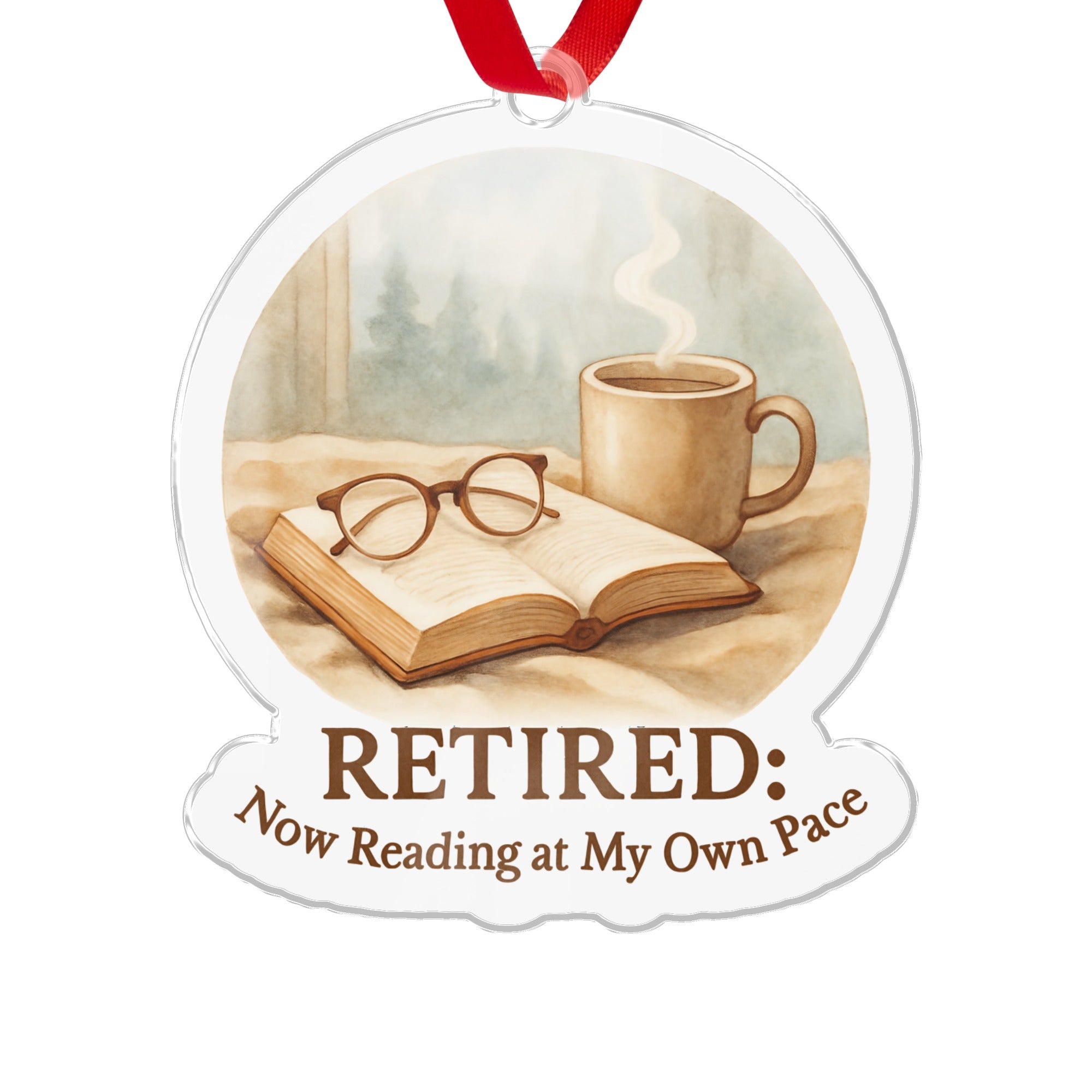 Retired Now Reading at My Own Pace Ornaments - Retiree Gifts Retirement Party