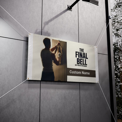 The Final Bell Years In The Making Athletic Boxer Vinyl Banner or Yard Sign - Retiree Gifts Retirement Party