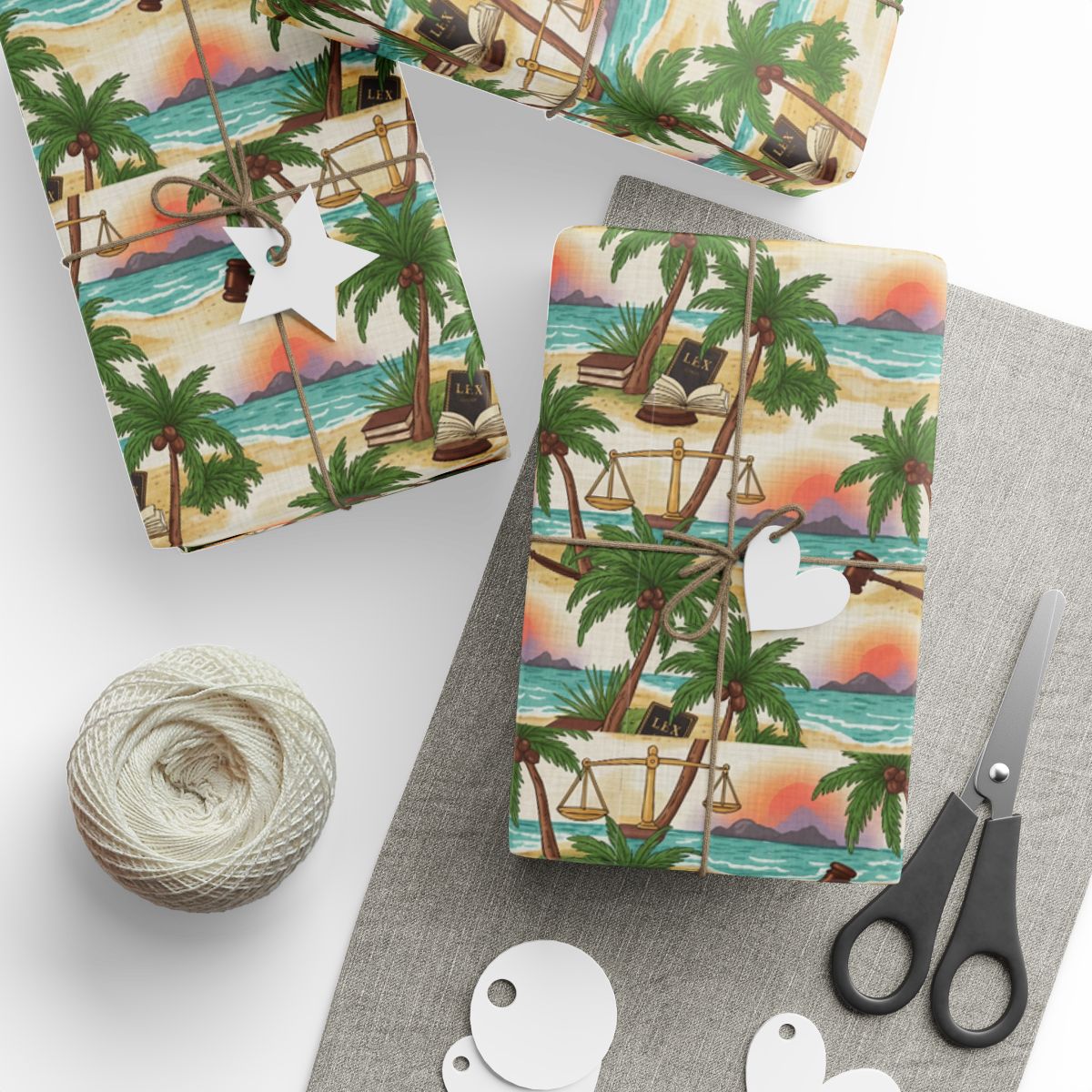 Tropical Ocean Scenic Holiday Gift Wrapping Paper product