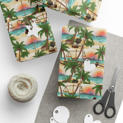 Tropical Ocean Scenic Holiday Gift Wrapping Paper product