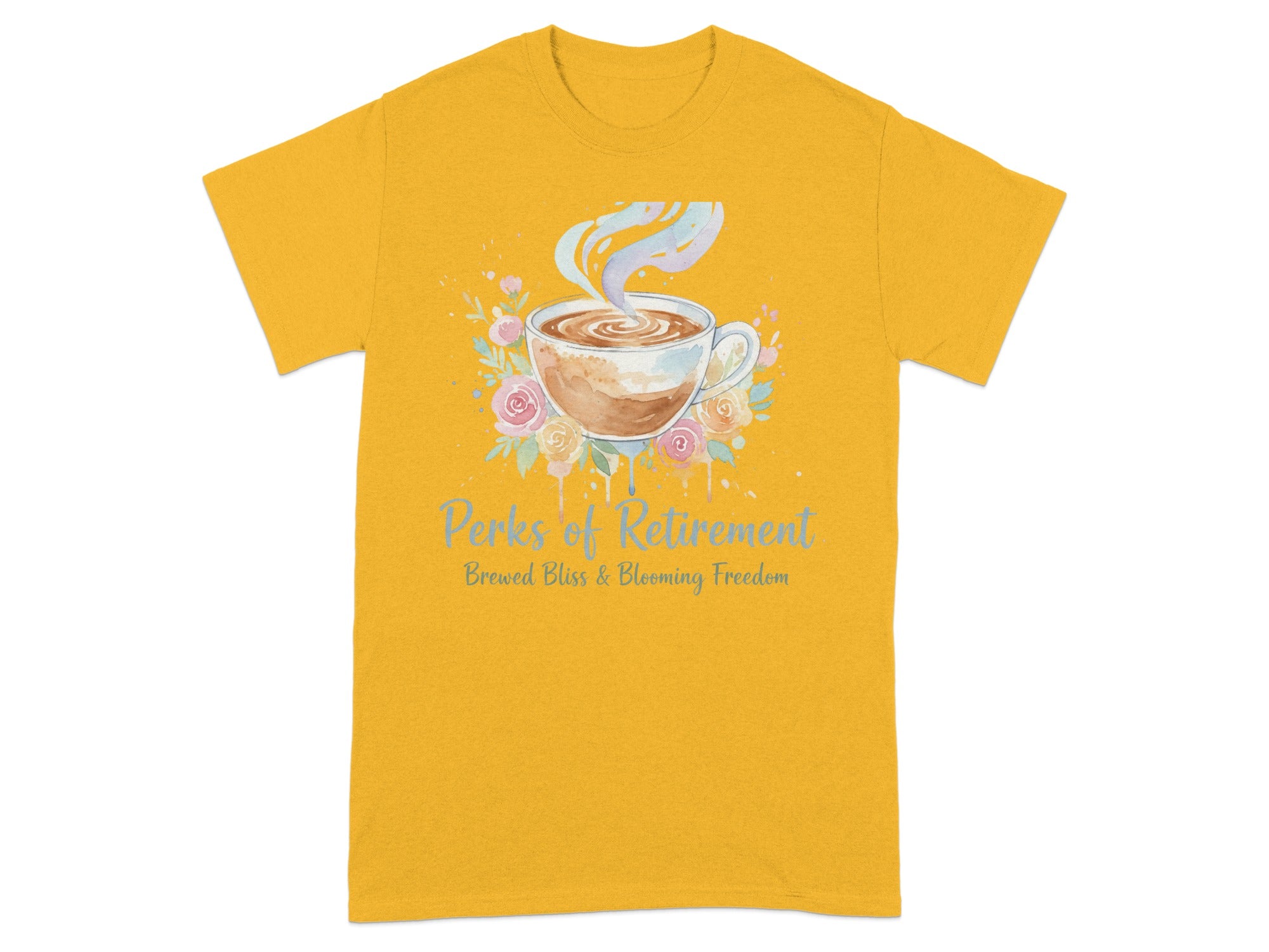 Perks of Retirement Brewed Bliss & Blooming Freedom Shirt