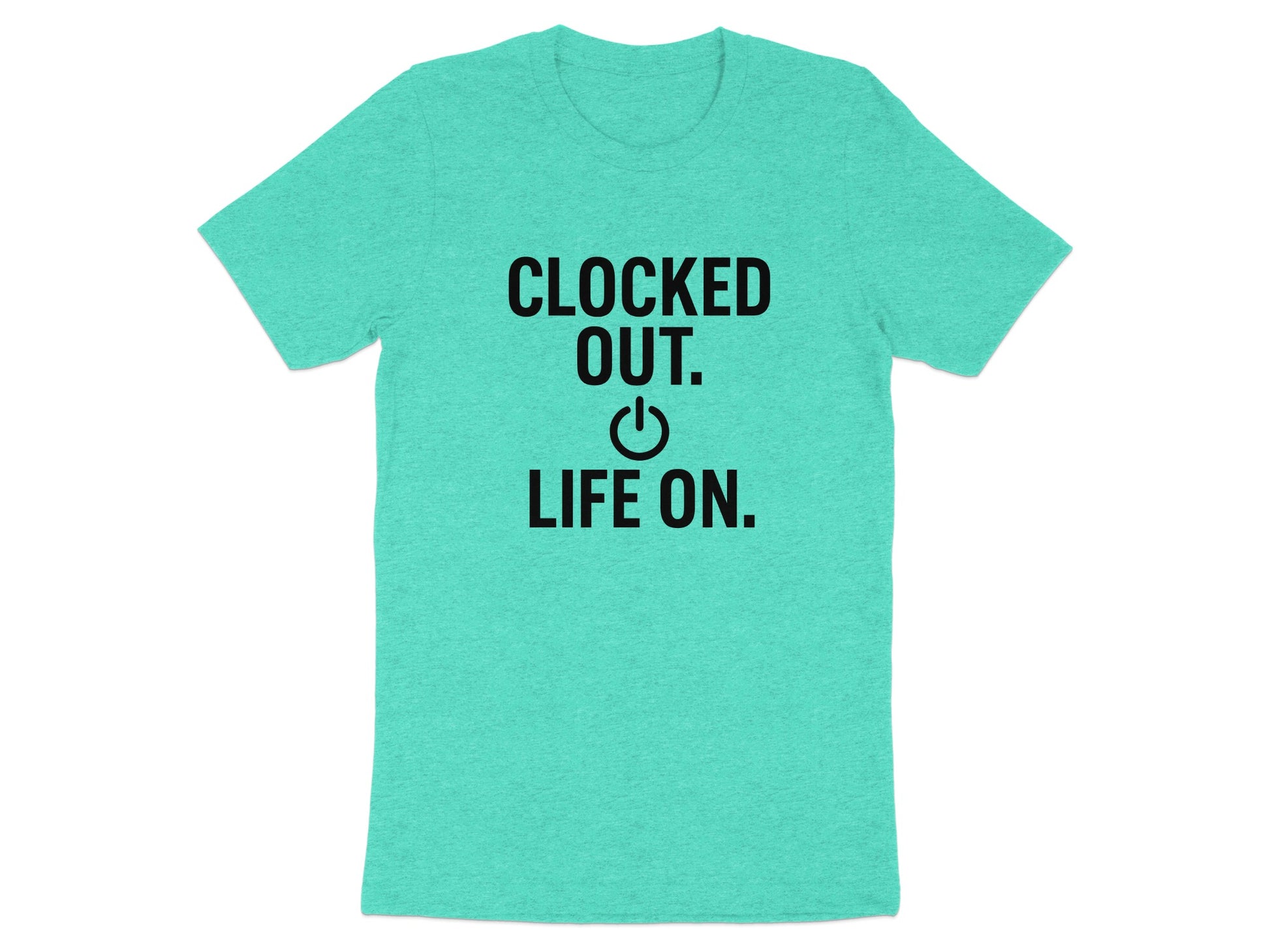 Clocked Out. | Life On. | Retirement Celebration Soft Color Bella T-Shirts - Retiree Gifts Retirement Party
