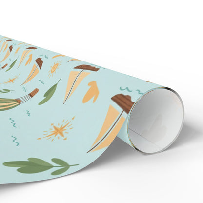 Vibrant Sailing Boat Pattern Wrapping Paper Roll