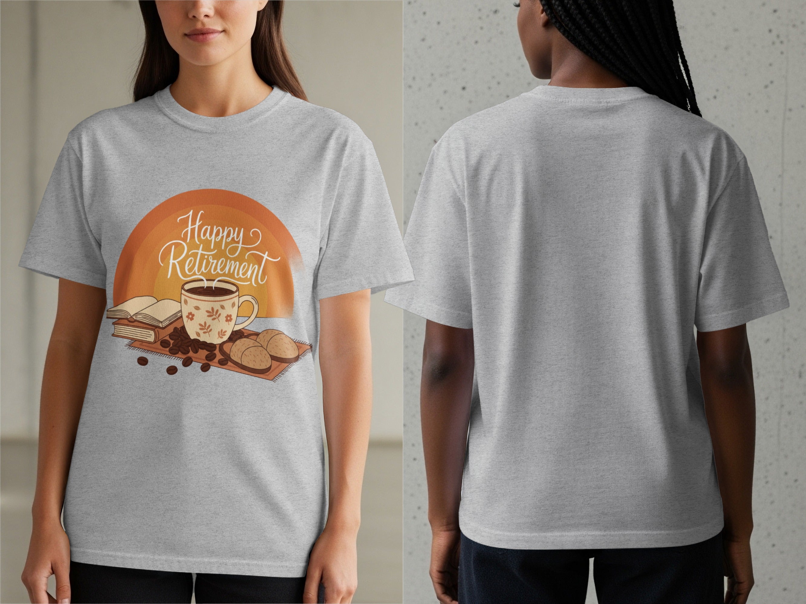 Happy Retirement Coffee Beans Design T-shirt