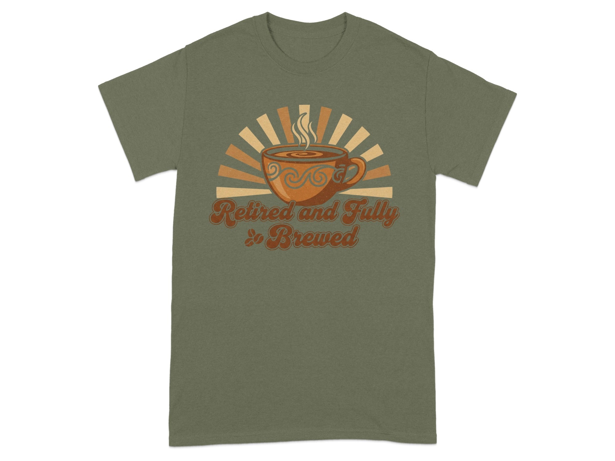 Retired and Fully Brewed Coffee Themed Shirt