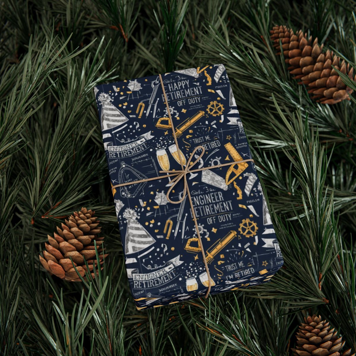 Retirement Wrapping Paper – “Vintage Blue And Yellow De Wrapping Paper” - Retiree Gifts Retirement Party