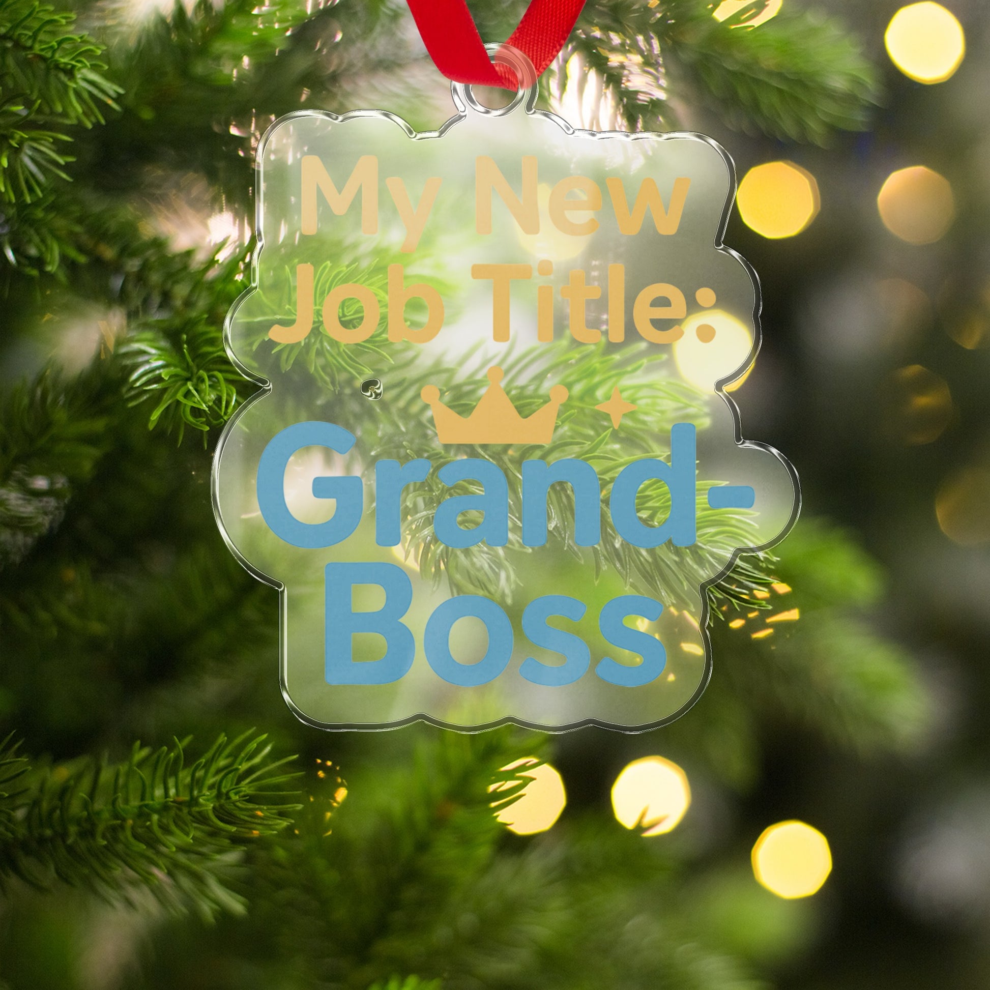 My New Job Title Grand-Boss Ornaments | Celebrate Retirement with Humor - Retiree Gifts Retirement Party
