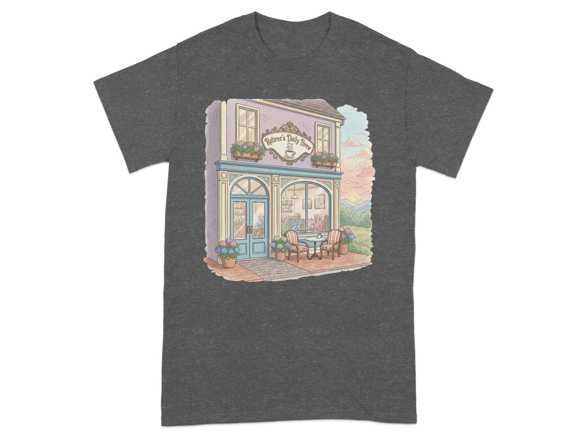 Charming Cafe Scene Graphic Tee product