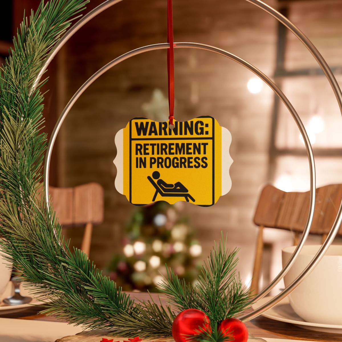 Retirement in Progress Ornaments | Warning Retirement - Retiree Gifts Retirement Party
