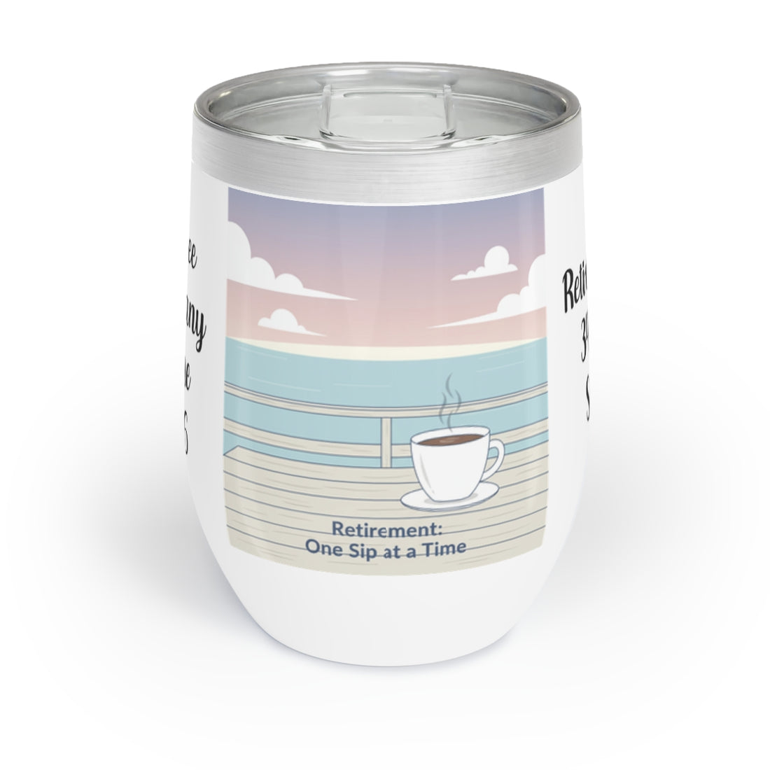 Ocean View Retirement Mug with Coffee Design