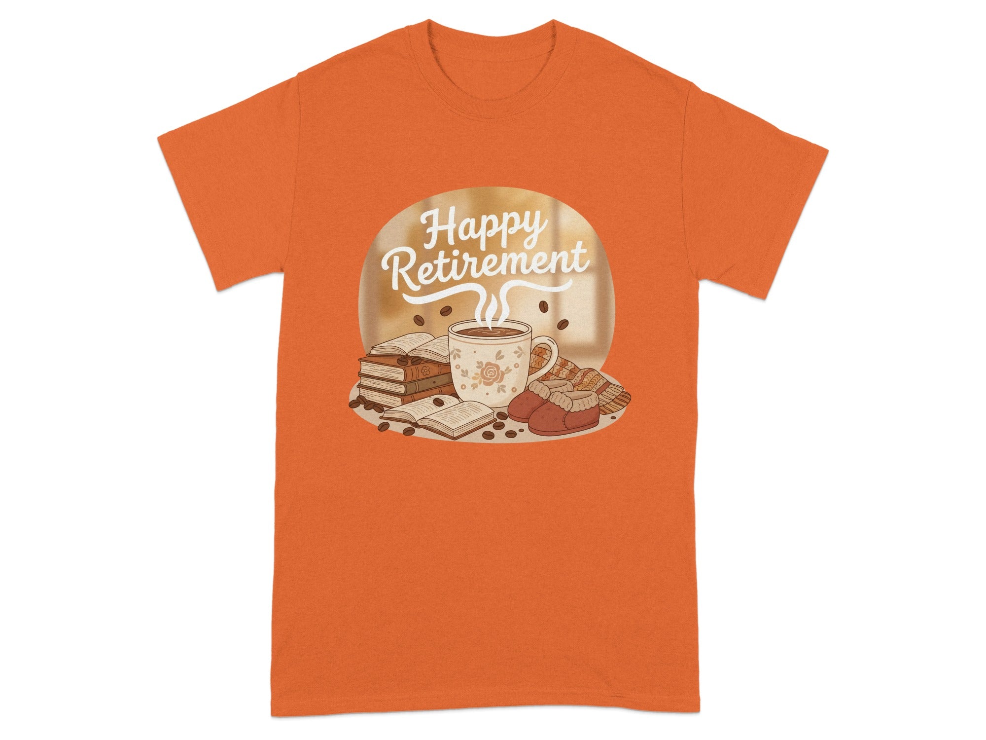 Happy Retirement Books and Coffee Design T-shirt