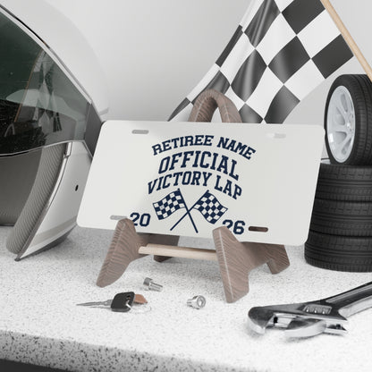 Official Victory Lap 2024 Personalizable Vanity License Plate - Retiree Gifts Retirement Party