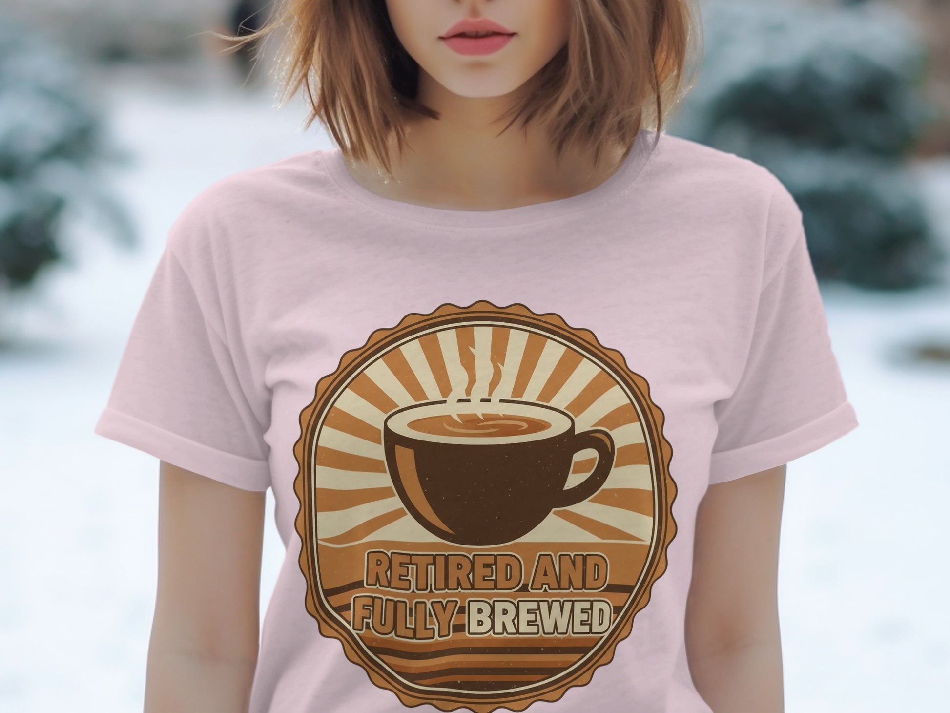 Retired and Fully Brewed Coffee Lover Graphic Tee