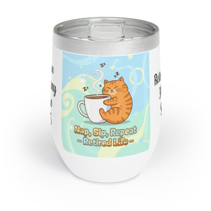 Nap Sip Repeat Retired Life Cat Mug Tumbler