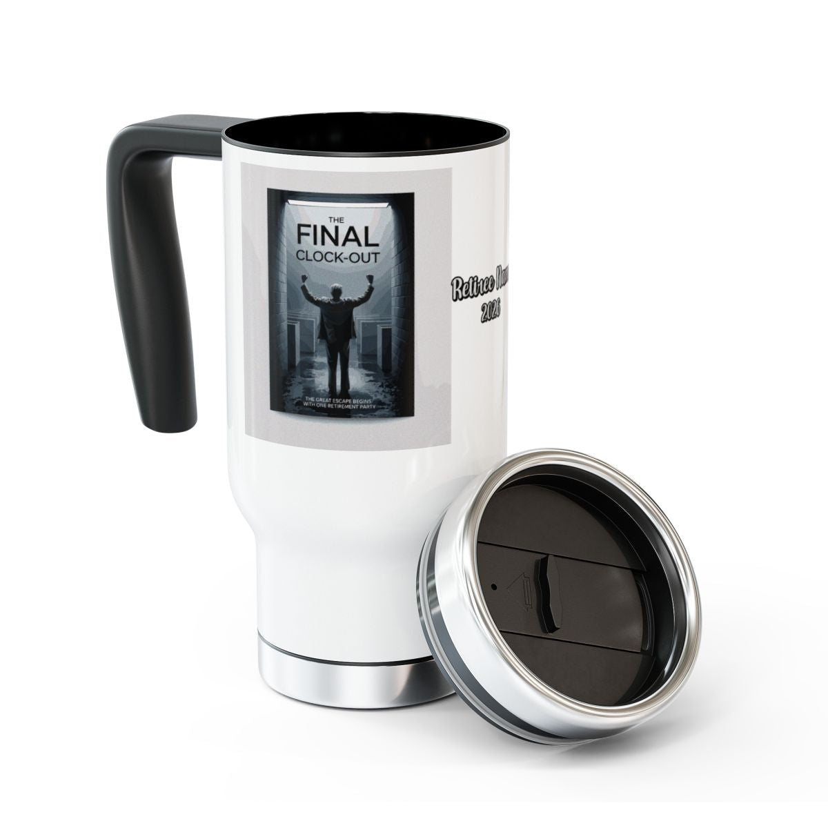 The Final Clock-Out | The Great Escape Begins 14oz Travel Mug - Retiree Gifts Retirement Party