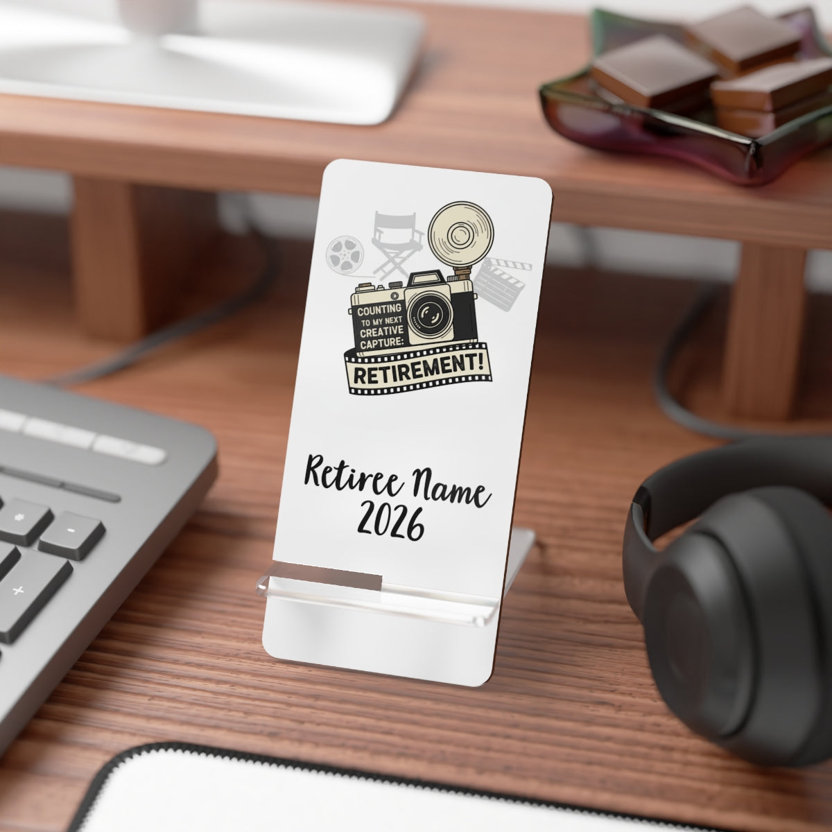 Counting to my next creative capture Retirement | | Retirement Personalized Phone Stand or Phone Charger - Retiree Gifts Retirement Party