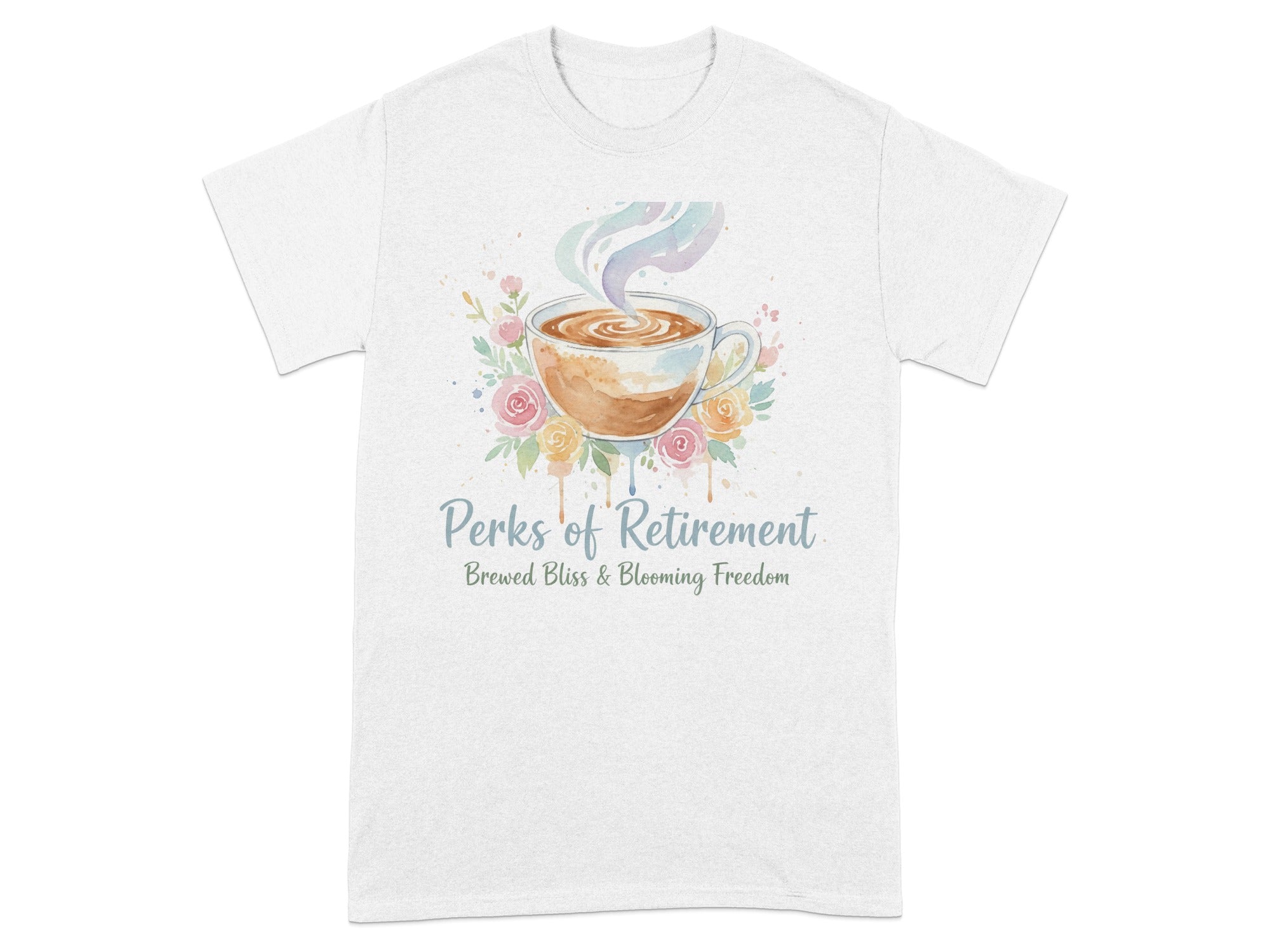 Perks of Retirement Brewed Bliss Blooming Freedom Shirt